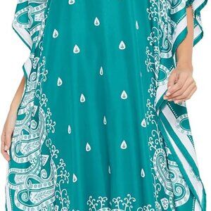 Plus Size Polyester Caftan Dress Maxi Beach Cover Up Boho Summer Wear
